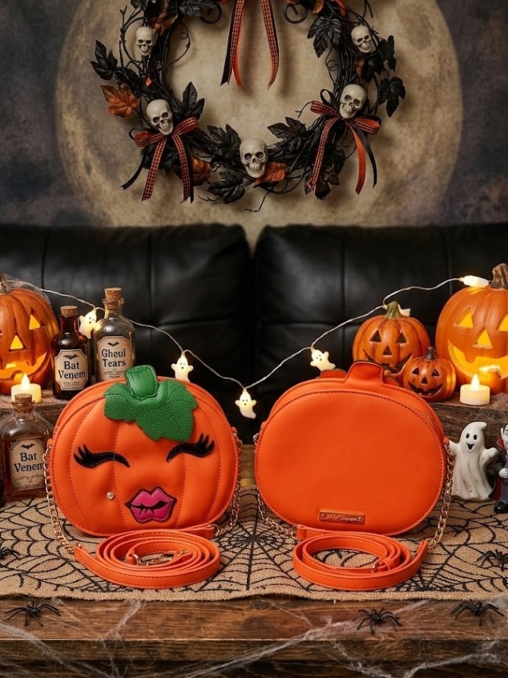 Betsey Johnson Pumpkin Crossbody Bag - Orange Halloween Purse NWOT